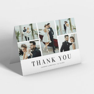 Tarjeta De Agradecimiento Elegante Boda fotográfico 5