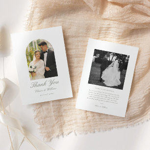 Tarjeta De Agradecimiento Elegante Boda fotográfico clásico del arco