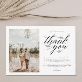 Tarjeta De Agradecimiento Elegante Boda fotográfico de secuencias de comando