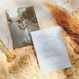 Tarjeta De Agradecimiento Elegante Boda fotográfico Minimalista moderno bohe