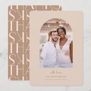 Tarjeta De Agradecimiento Elegante Boda fotográfico neutral