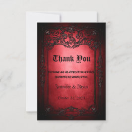 Tarjeta De Agradecimiento Elegante boda gótico