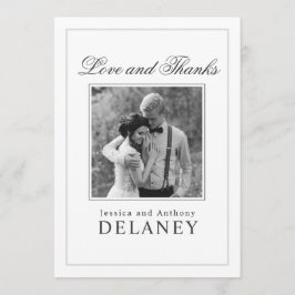 Tarjeta De Agradecimiento Elegante boda gracias con tu foto
