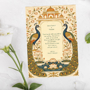 Tarjeta De Agradecimiento Elegante boda india Pichwai