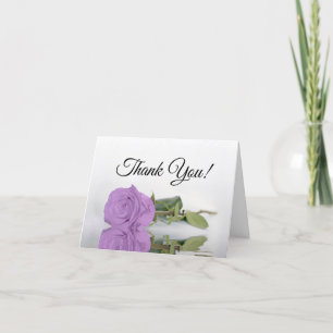 Tarjeta De Agradecimiento Elegante Boda Lilac Purple Rosa foto interior