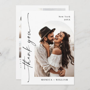 Tarjeta De Agradecimiento Elegante Boda Minimalista de escritura a mano 5 Fo