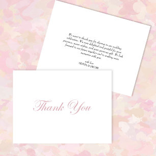 Tarjeta De Agradecimiento Elegante Boda Minimalista Gracias