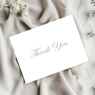 Tarjeta De Agradecimiento Elegante Boda Minimalista Gracias