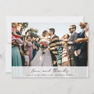 Tarjeta De Agradecimiento Elegante Boda moderno de fotografía y agradecimien