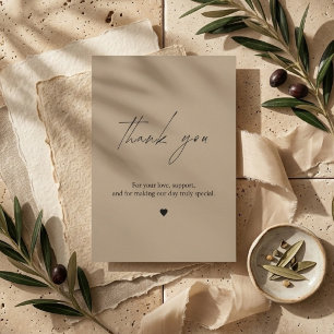 Tarjeta De Agradecimiento Elegante Boda Neutral