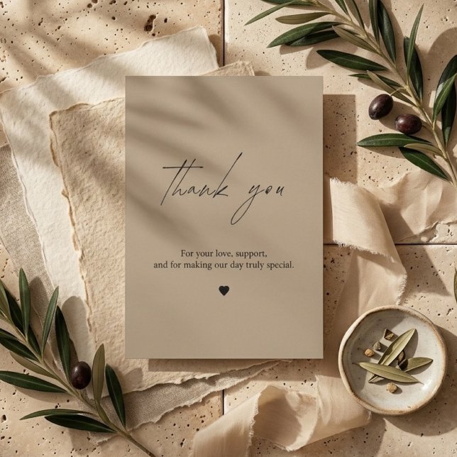 Tarjeta De Agradecimiento Elegante Boda Neutral (Subido por el creador)