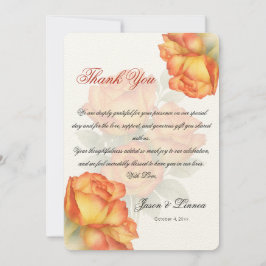 Tarjeta De Agradecimiento Elegante Boda Rosas de acuarela Pastel Petals