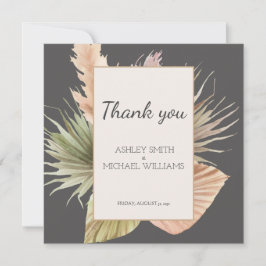 Tarjeta De Agradecimiento Elegante Boda Rústico De Boho Floral Gracias Tarje