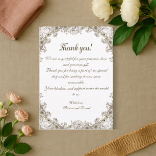 Tarjeta De Agradecimiento Elegante Boda Rústico De Boho Floral Gracias Tarje