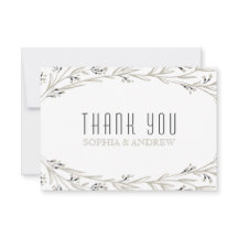 Elegante boda rústico floral carta de agradecimien