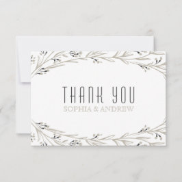 Tarjeta De Agradecimiento Elegante boda rústico floral carta de agradecimien