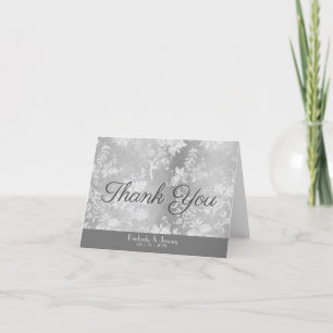 Tarjeta De Agradecimiento Elegante Boda Vintage