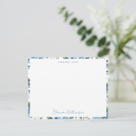 Tarjeta De Agradecimiento Elegante Boho Light Blue Acuarela Brunch Bubbly