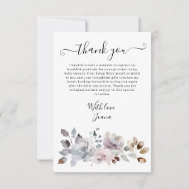 Tarjeta De Agradecimiento Elegante Boho Pastel florece Baby Shower