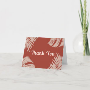 Tarjeta De Agradecimiento Elegante Boho Tropical deja Baby Shower