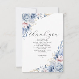 Tarjeta De Agradecimiento elegante Boho Wildflower Baby Shower Gracias