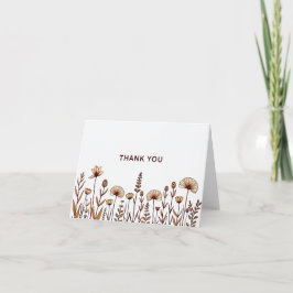 Tarjeta De Agradecimiento Elegante Boho Wildflower Gracias