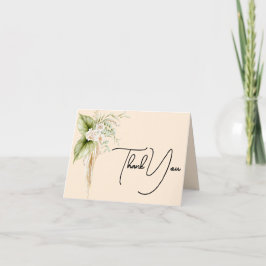 Tarjeta De Agradecimiento Elegante borde floral