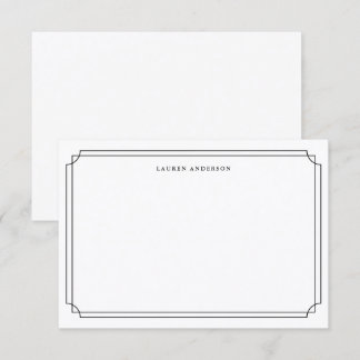 Tarjeta De Agradecimiento Elegante borde negro y blanco Formal