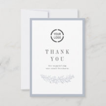 Elegante botánico azul turbio con el negocio del l