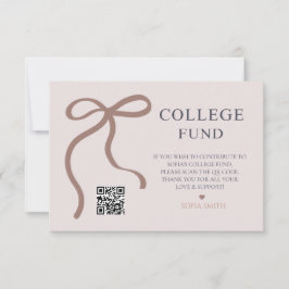 Tarjeta De Agradecimiento Elegante Bow Graduation College Fund QR Code