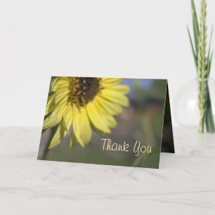 Tarjeta De Agradecimiento Elegante, brillante girasol amarillo de verano gra
