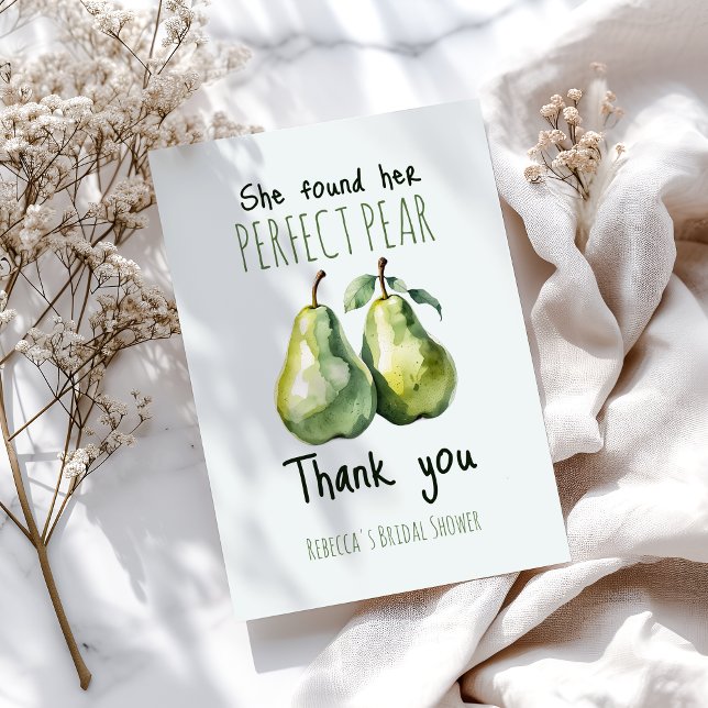 Tarjeta De Agradecimiento Elegante Brunch Fruta Perfecto Pear Bridal Ducha (Subido por el creador)