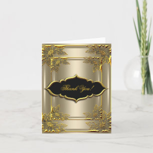 Tarjeta de Agradecimiento Elegante Café Negro Dora