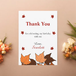 Tarjeta De Agradecimiento Elegante caída deja salvaje un primer cumpleaños d