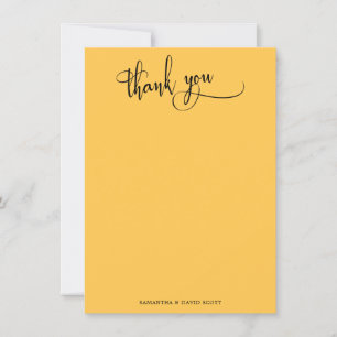 Tarjeta De Agradecimiento Elegante Caligrafía Apricot Simple Gracias