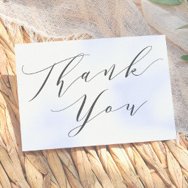 Tarjeta De Agradecimiento Elegante Caligrafía de Letra Script Minimalista Gr