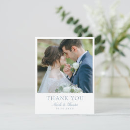 Tarjeta De Agradecimiento Elegante Caligrafía Foto Personalizada de Agradeci