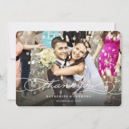 Tarjeta De Agradecimiento Elegante caligrafía guión Boda elegante de fotogra