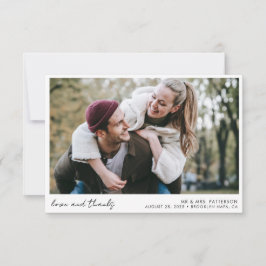 Tarjeta De Agradecimiento Elegante caligrafía guión simple Boda de fotografí