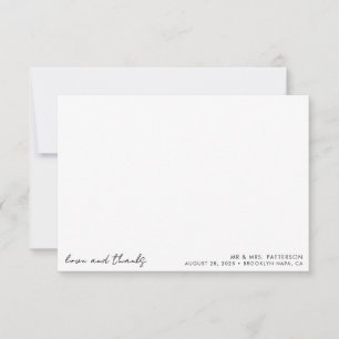 Tarjeta De Agradecimiento Elegante caligrafía guión simple Boda de fotografí