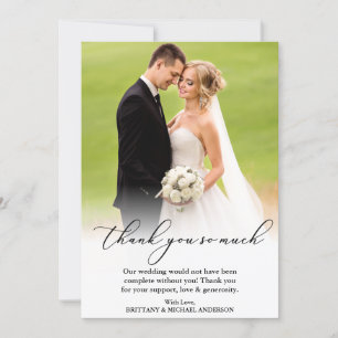 Tarjeta De Agradecimiento Elegante caligrafía Muchas Gracias Boda