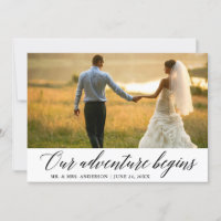 Elegante caligrafía Nuestra aventura comienza Boda