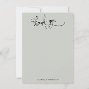 Tarjeta De Agradecimiento Elegante caligrafía Sage Green Gracias