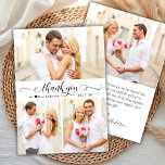 Tarjeta De Agradecimiento Elegante caligrafía Script 3 Boda de Collage de fo<br><div class="desc">Elegante Moderno Boda De Caligrafía 3 Collage de fotos Tarjeta De Agradecimiento. Elegante plantilla de tarjeta de agradecimiento boda con tres (3) fotos en la parte delantera y una (1) foto en la parte posterior. Con el texto "gracias" en una caligrafía con letras redondeadas a mano o tipografía con letras...</div>