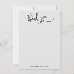 Tarjeta De Agradecimiento Elegante caligrafía simple gris claro gracias
