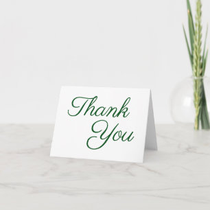 Tarjeta De Agradecimiento Elegante Caligrafía Verde Esmeralda