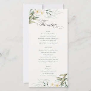 Tarjeta De Agradecimiento Elegante carta de Boda floral de vegetación blanca