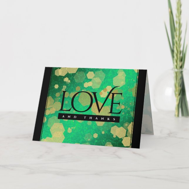Tarjeta De Agradecimiento Elegante celebración del 19° Aniversario del Boda  (Anverso)