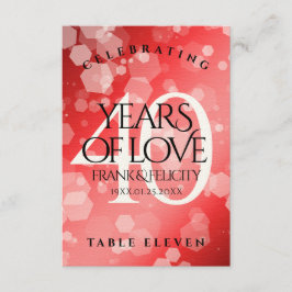 Tarjeta De Agradecimiento Elegante celebración del 40° Aniversario del Boda 