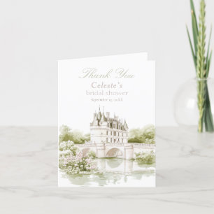 Tarjeta De Agradecimiento Elegante Chateau Romance Bridal Shower
